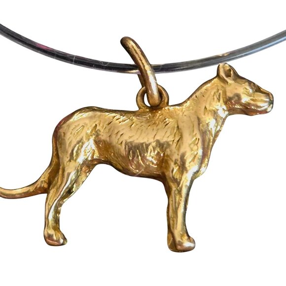 14K Gold Hyena? Animal Pendant Charm Necklace Marked 14K
